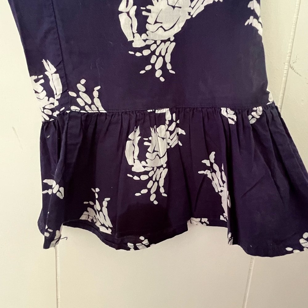 BUCKHEAD BETTIES Blue & White CRAB Print Ruffle Bottom Lounge Sleep Pants Small - Picture 4 of 8